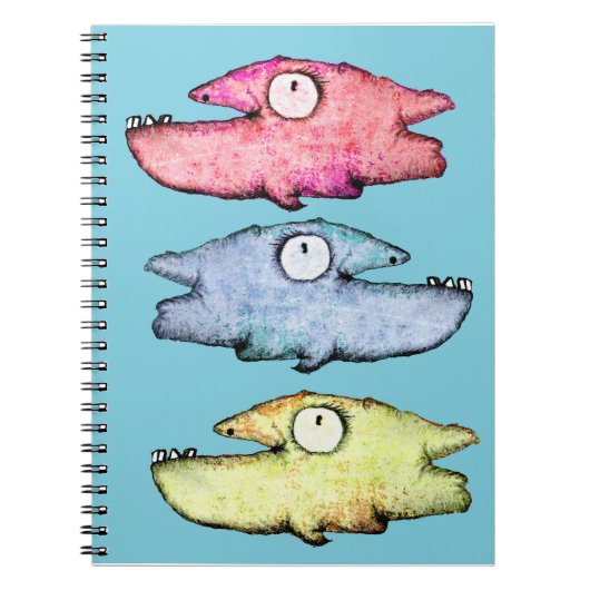 海カラフルで幸せな歯の魚 ノートブック (正面)