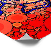 海カラフルの下で泡立つ魚がモザイク泳ぐ ポスター (角)