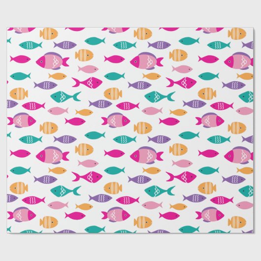 海カラフルの下の魚 ラッピングペーパー (フラット)