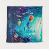 海カラフルの風景の下で タペストリー (正面(横))