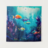 海カラフルの風景の下で タペストリー (正面)