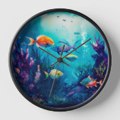 海カラフルの風景の下で 壁時計 (正面)