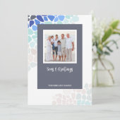 海カラフルガラスのクリスマス写真 シーズンカード (スタンド正面)