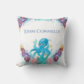 海カラフルキュート男の赤ちゃんタコ装飾用クッション クッション (正面)