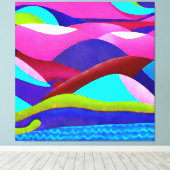 海カラフルヒルズ キャンバスプリント (インサイチュ (ウッドフロア))