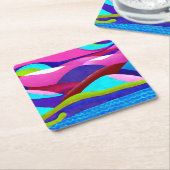 海カラフルヒルズ スクエアペーパーコースター (アングル)