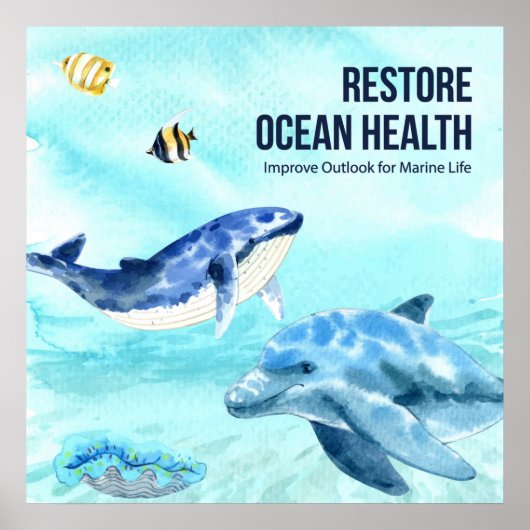 海カラフルモダン生引用文 ポスター (正面)