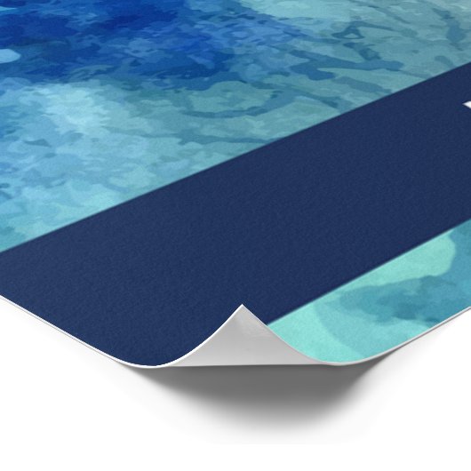 海カラフルモダン生引用文 ポスター (角)