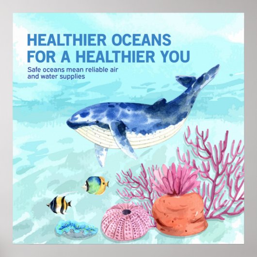 海カラフルモダン生引用文 ポスター (正面)