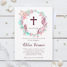 海カラフルリース洗礼の下 招待状