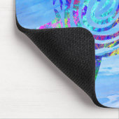 海カラフル亀が海波を泳ぐ マウスパッド (コーナー)