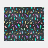 海カラフル勾配パーティー下のサメ フリースブランケット (正面(横))