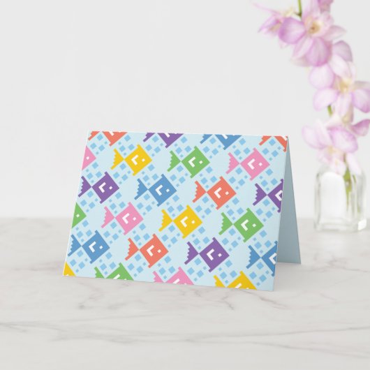 海カラフル型折り畳みグリーティングカード カード (蘭)