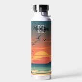 海カラフル夕日 ウォーターボトル (左面)