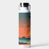 海カラフル夕日 ウォーターボトル (正面)