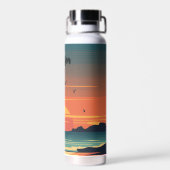 海カラフル夕日 ウォーターボトル (背面)
