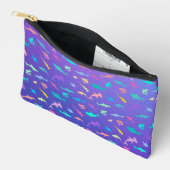 海カラフル学校パーティーの下のサメ アクセサリーポーチ (見開き)