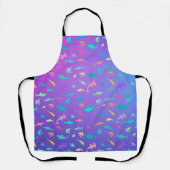 海カラフル学校パーティーの下のサメ エプロン (正面)