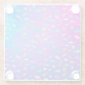 海カラフル学校パーティーの下のサメ ガラスコースター (裏面)