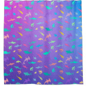 海カラフル学校パーティーの下のサメ シャワーカーテン (正面)