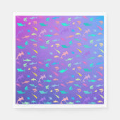 海カラフル学校パーティーの下のサメ スタンダードランチョンナプキン (正面)