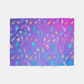 海カラフル学校パーティーの下のサメ フリースブランケット (正面(横))