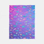 海カラフル学校パーティーの下のサメ フリースブランケット (正面)