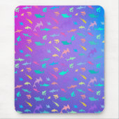 海カラフル学校パーティーの下のサメ マウスパッド (正面)