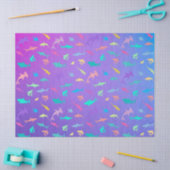 海カラフル学校パーティーの下のサメ 薄葉紙 (クラフト)