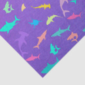 海カラフル学校パーティーの下のサメ 薄葉紙 (詳細)