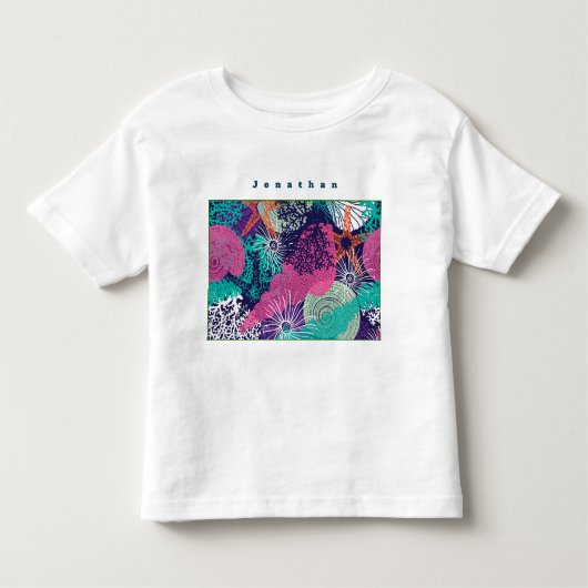 海カラフル文海生ヒトデ トドラーTシャツ (正面)