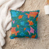 海カラフル枕又はクッション内のおもしろい魚 クッション (ブランケット)