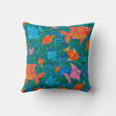 海カラフル枕又はクッション内のおもしろい魚 クッション (裏面)