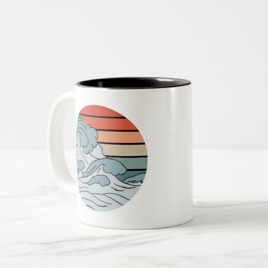 海カラフル海波美学とビーチ和 ツートーンマグカップ (正面左)