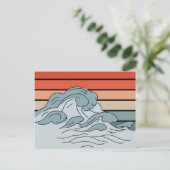 海カラフル海波美学とビーチ和 ポストカード (スタンド正面)