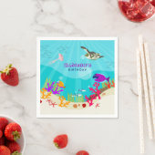 海カラフル海獣子供の誕生日 スタンダードカクテルナプキン (インサイチュ)