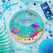 海カラフル海獣子供の誕生日 ペーパープレート (パーティー)