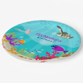 海カラフル海獣子供の誕生日 ペーパープレート (アングル)