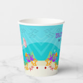 海カラフル海獣子供の誕生日 紙コップ (正面)