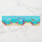 海カラフル海獣赤ちゃんシャワー ペットボトルラベル (シングルラベル)