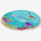 海カラフル海獣赤ちゃんシャワー ペーパープレート (アングル)