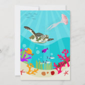 海カラフル海獣赤ちゃんシャワー 招待状 (裏面)