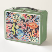 海カラフル生動物魚類 メタルランチボックス (正面)