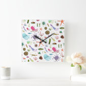 海カラフル生活 スクエア壁時計 (ホーム)