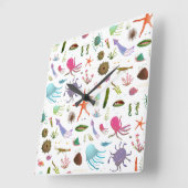 海カラフル生活 スクエア壁時計 (傾斜)