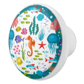 海カラフル航海の動植物の模様 セラミックノブ (右)