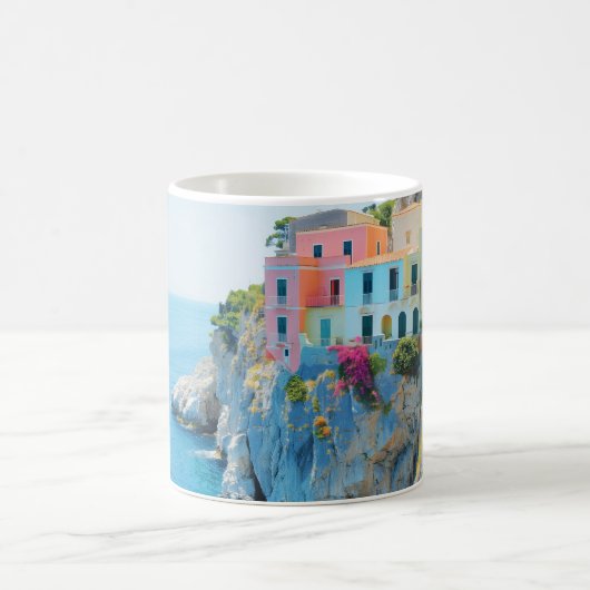 海カラフル近くの崖の上の家 コーヒーマグカップ (中央)