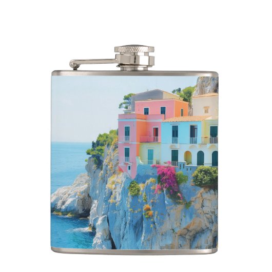 海カラフル近くの崖の上の家 フラスク (正面)