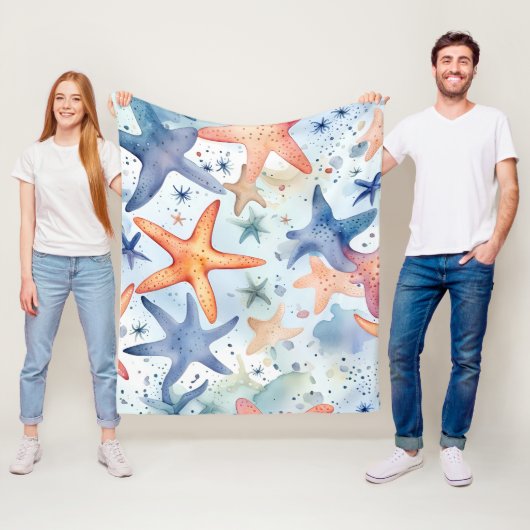 海カラフル風、海の星の水のカラーアート。 フリースブランケット (インサイチュ)