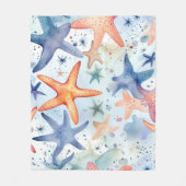 海カラフル風、海の星の水のカラーアート。 フリースブランケット (正面)